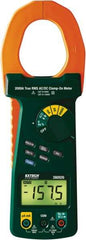 Extech - 380926, CAT IV, Digital True RMS Auto Ranging Clamp Meter with 2" Clamp On Jaws - 1000 VAC/VDC, 2000 AC/DC Amps, Measures Voltage, Capacitance, Current, Frequency, Resistance - Exact Tool & Supply