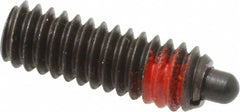 TE-CO - 1/4-20, 3/4" Thread Length, 1/8" Plunger Projection, Steel Threaded Spring Plunger - Exact Tool & Supply