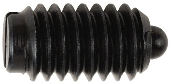 TE-CO - 1/4-20, 17/32" Thread Length, 0.078" Plunger Projection, Steel Threaded Spring Plunger - Exact Tool & Supply