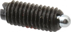 TE-CO - 10-32, 15/32" Thread Length, 0.065" Plunger Projection, Zinc Plated Steel Threaded Spring Plunger - Exact Tool & Supply