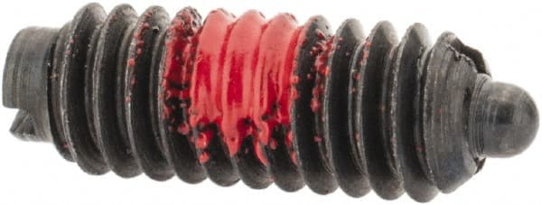 TE-CO - 8-32, 7/16" Thread Length, 0.052" Plunger Projection, Steel Threaded Spring Plunger - Exact Tool & Supply