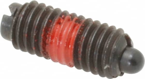 TE-CO - 10-32, 15/32" Thread Length, 0.065" Plunger Projection, Steel Threaded Spring Plunger - Exact Tool & Supply
