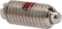 TE-CO - 10-32, 15/32" Thread Length, 0.065" Plunger Projection, Stainless Steel Threaded Spring Plunger - Exact Tool & Supply