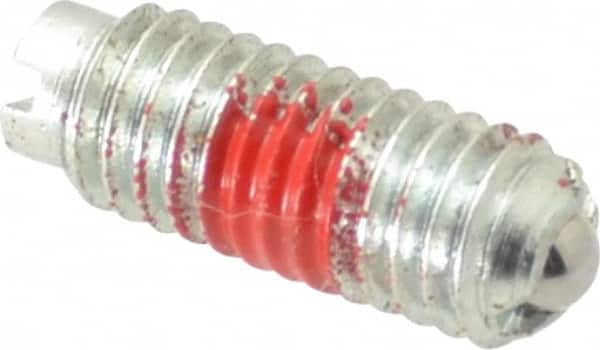 TE-CO - 10-32, 0.093" Ball Diam, 33/64" Body Length, 0.025" Max Ball Reach, Threaded Ball Plunger - Exact Tool & Supply