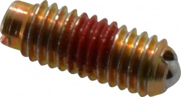 TE-CO - 10-32, 0.093" Ball Diam, 33/64" Body Length, 0.025" Max Ball Reach, Threaded Ball Plunger - Exact Tool & Supply
