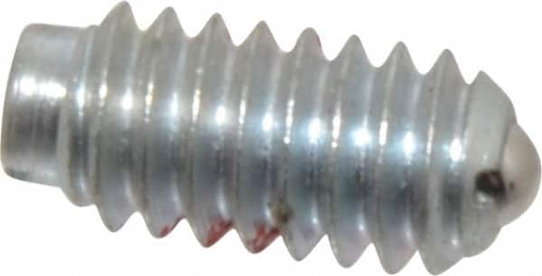 TE-CO - 1/4-20, 0.125" Ball Diam, 17/32" Body Length, 0.035" Max Ball Reach, Threaded Ball Plunger - Exact Tool & Supply