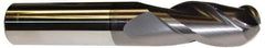 ProMax - 5/8" Diam, 1-1/4" LOC, 3 Flute Solid Carbide Ball End Mill - AlTiN Finish, Single End, 3-1/2" OAL, 5/8" Shank Diam, Spiral Flute - Exact Tool & Supply