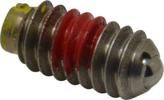 TE-CO - 1/4-20, 0.125" Ball Diam, 17/32" Body Length, 0.035" Max Ball Reach, Threaded Ball Plunger - Stainless Steel Body, Stainless Steel Ball, 4 Lb Initial End Force, 12 Lb Final End Force, Locking Element - Exact Tool & Supply
