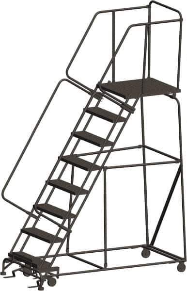Ballymore - 113" 8 Step Ladder - 450 Lb Capacity, 80" Platform Height, 32" Base Width x 75" Depth, Expanded Metal Tread - Exact Tool & Supply