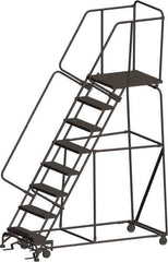 Ballymore - 113" 8 Step Ladder - 450 Lb Capacity, 80" Platform Height, 24" Base Width x 75" Depth, Expanded Metal Tread - Exact Tool & Supply