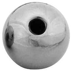 Gibraltar - 5/16-18 Thread, 1.38" Diam, Threaded Hole Ball Knob - Natural, Stainless Steel, Smooth Grip, 5/8" Hole Depth - Exact Tool & Supply