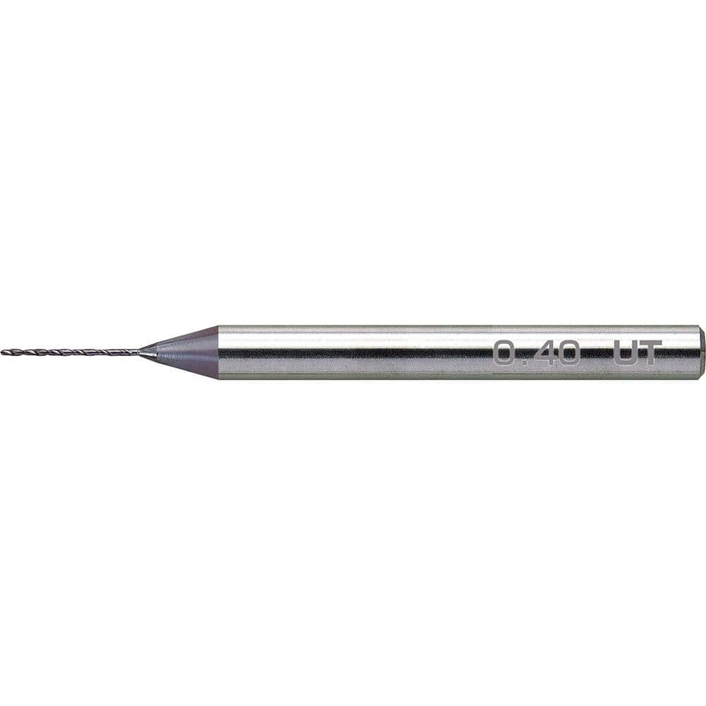 Micro Drill Bit:  150 &deg N/A Solid Carbide UT Coat Finish,  RH Cut   Spiral Flute,  Straight Shank Shank,  Series  C-UMD