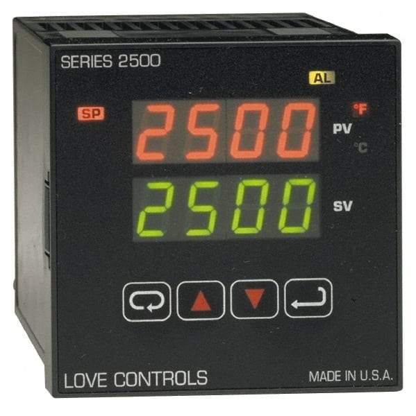 Dwyer - -350 to 2,500°F 1/4 DIN Temperature Control - Dual 4-Digit LCD Display, PID Control, 100-240 VAC/VDC - Exact Tool & Supply