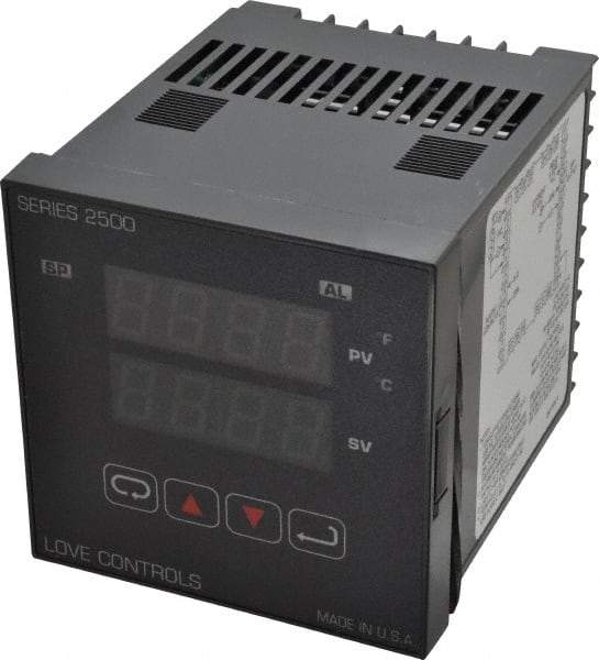 Dwyer - -350 to 2,500°F 1/4 DIN Temperature Control - Dual 4-Digit LCD Display, PID Control, 100-240 VAC/VDC - Exact Tool & Supply