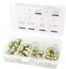 PRO-LUBE - 95 Piece, Inch, Box Plastic Steel Grease Fitting Set - Exact Tool & Supply