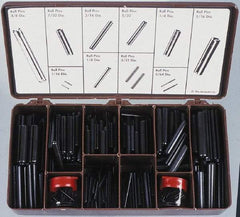 Made in USA - 750 Piece, 1/16 to 7/16" Pin Diam, Spring Pin Assortment - 420 Stainless Steel - Exact Tool & Supply
