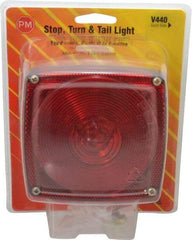 Peterson - 4-1/2" Long x 4-1/2" Wide Red Towing Lights - 12 Volt, Plastic - Exact Tool & Supply