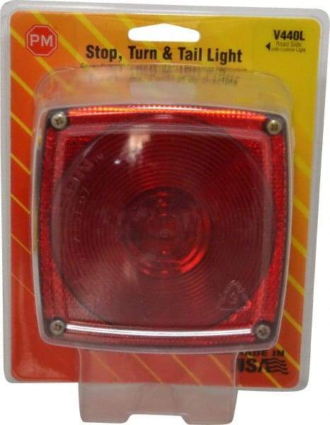 Peterson - 4-1/2" Long x 4-1/2" Wide Red Towing Lights - 12 Volt, Plastic - Exact Tool & Supply
