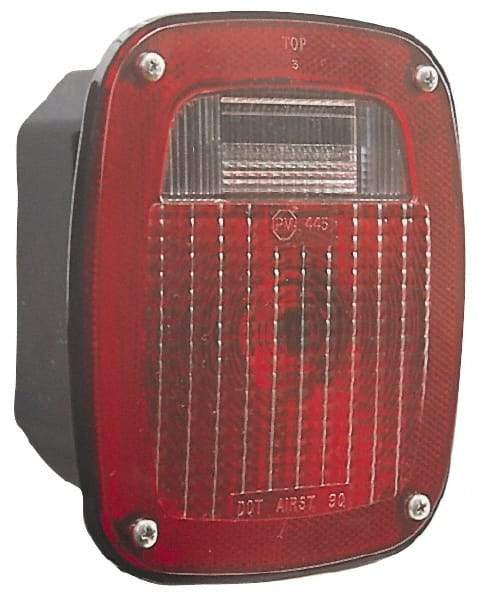 Peterson - 6-3/4" Long x 6-1/4" Wide Red Towing Lights - 12 Volt, Plastic - Exact Tool & Supply