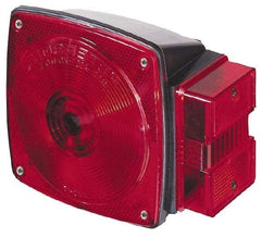 Peterson - 4-1/2" Long x 4-1/2" Wide Red Towing Lights - 12 Volt, Plastic - Exact Tool & Supply