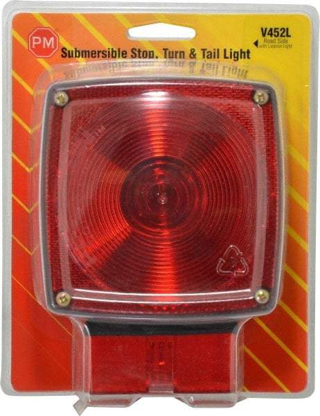Peterson - 4-1/2" Long x 4-1/2" Wide Red Towing Lights - 12 Volt, Plastic - Exact Tool & Supply