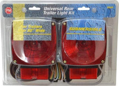 Peterson - 4-1/2" Long x 4-1/2" Wide Red Towing Lights - 12 Volt, Plastic - Exact Tool & Supply