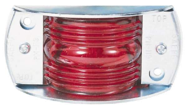 Peterson - 4-1/2" Long x 2-3/16" Wide, Red Lens & Reflector - Steel, 12 Volt - Exact Tool & Supply