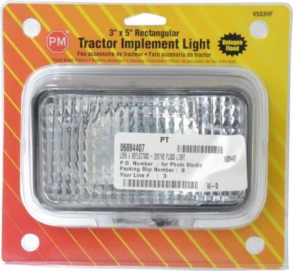 Peterson - 5" Long x 3" Wide, Clear Lens & Reflector - Plastic, 12 Volt - Exact Tool & Supply