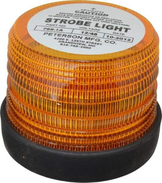 Peterson - 5-1/2" Diam, Amber Lens & Reflector - Plastic, 12 Volt - Exact Tool & Supply