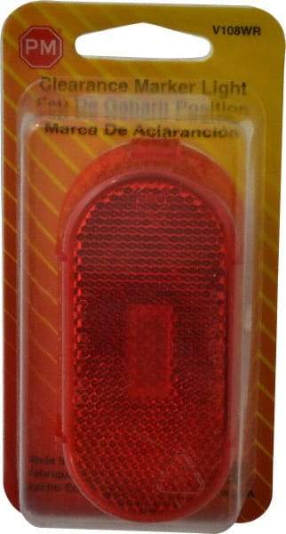 Peterson - 4-1/8" Long x 2" Wide, Red Lens & Reflector - Plastic, 12 Volt - Exact Tool & Supply