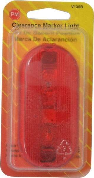 Peterson - 4-1/8" Long x 2" Wide, Red Lens & Reflector - Plastic, 12 Volt - Exact Tool & Supply