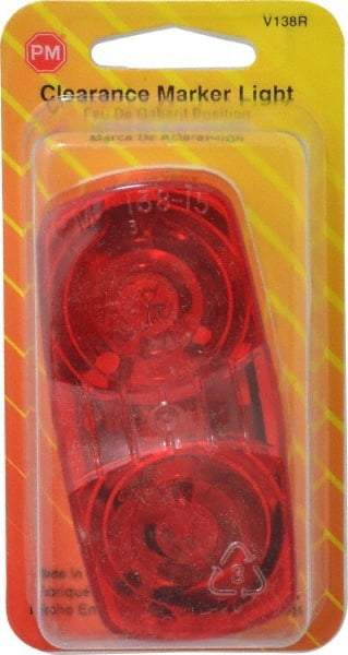 Peterson - 4" Long x 2" Wide, Red Lens & Reflector - Plastic, 12 Volt - Exact Tool & Supply