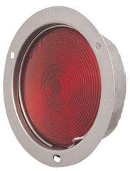 Peterson - 4-1/2" Diam, Red Lens & Reflector - Steel, 12 Volt - Exact Tool & Supply
