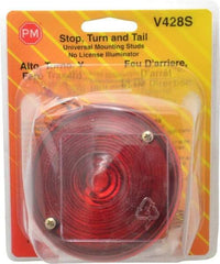 Peterson - 3-3/4" Diam, Red Lens & Reflector - Plastic, 12 Volt - Exact Tool & Supply
