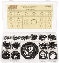 Made in USA - 337 Piece, 3/8 to 3", SpRing Assortment Steel, Snap Internal Retaining Ring Assortment - Includes Compartmented Case - Exact Tool & Supply
