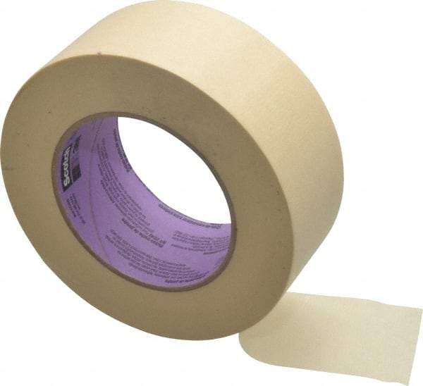 3M - 2" Wide x 60 Yd Long Tan Paper Masking Tape - Series 2040, 5.5 mil Thick, 23 In/Lb Tensile Strength - Exact Tool & Supply