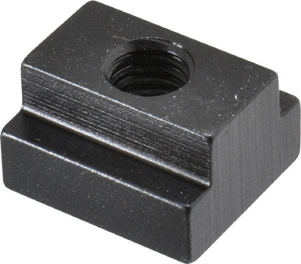 TE-CO - 1/2-13 Blind Tapped T Slot Nut - 11/16" Slot Width, 1-1/8 x 7/16" Base Width x Height, 1-1/4 x 3/4" OAL x Height - Exact Tool & Supply