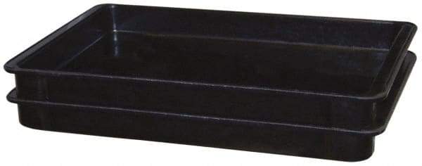 MFG Tray - 200 Lb Load Capacity Black Fiberglass Tote Container - Stacking, 18.8" Long x 11.9" Wide x 1.8" High - Exact Tool & Supply