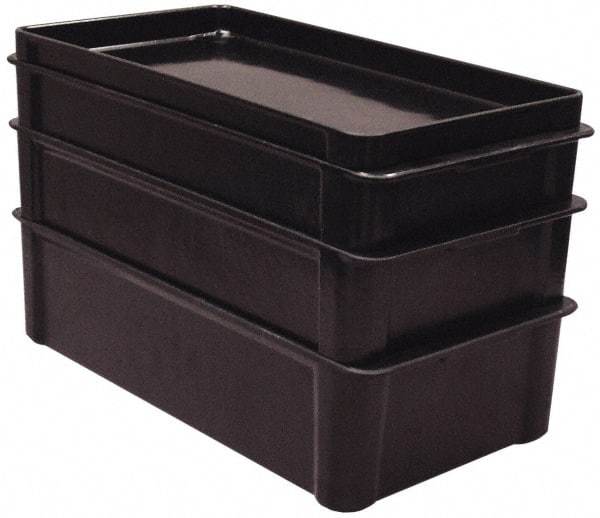 MFG Tray - 225 Lb Load Capacity Black Fiberglass Tote Container - Stacking, 23.4" Long x 12" Wide x 4.4" High - Exact Tool & Supply