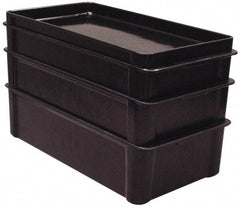 MFG Tray - 225 Lb Load Capacity Black Fiberglass Tote Container - Stacking, 23.4" Long x 12" Wide x 4.4" High - Exact Tool & Supply
