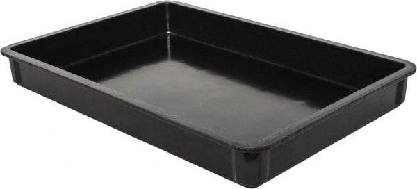MFG Tray - 400 Lb Load Capacity Black Fiberglass Tote Container - Stacking, 25.8" Long x 17.8" Wide x 3" High - Exact Tool & Supply