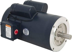 Leeson - 2 Max hp, 1,800 Max RPM, Capacitor Start Electric AC DC Motor - 115/230 V Input, Single Phase, 145TC Frame, C-Face Mount, TEFC Enclosure - Exact Tool & Supply