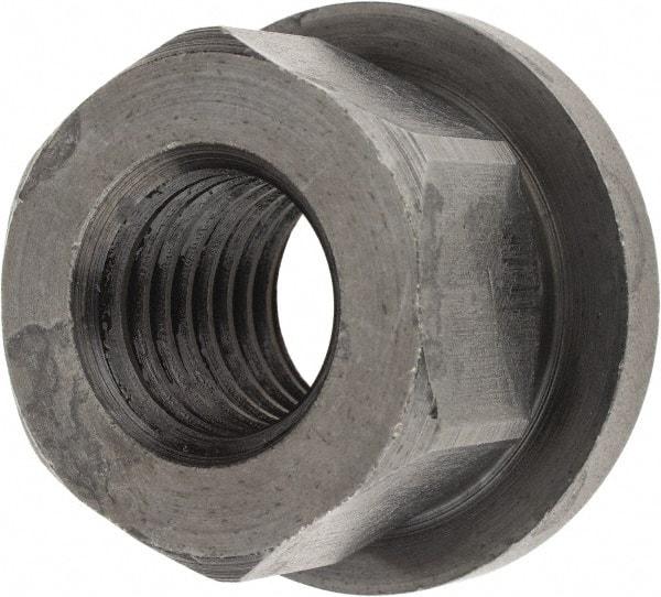 TE-CO - 3/4-10, 1-5/8" Flange Diam, 1" High, 1-1/4" Across Flats, Flange Nut - Grade 12L14 Steel, Black Oxide Finish, 1/4" Flange Height, TCMAI - Exact Tool & Supply