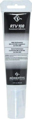 Momentive Performance Materials - 2.8 oz Tube Clear RTV Silicone Joint Sealant - 400°F Max Operating Temp, 20 min Tack Free Dry Time, 24 hr Full Cure Time, Series RTV100 - Exact Tool & Supply