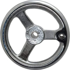 Gibraltar - 6", 3 Spoke Offset Handwheel - 1-3/8" Hub, Cast Iron, Chrome Plated Finish - Exact Tool & Supply