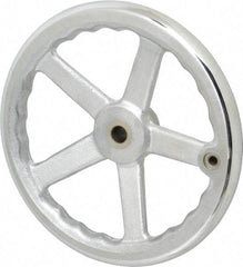 Gibraltar - 10", 5 Spoke Offset Handwheel - 0.622" Bore Diam, 1-7/8" Hub, Cast Iron, Chrome Plated Finish - Exact Tool & Supply