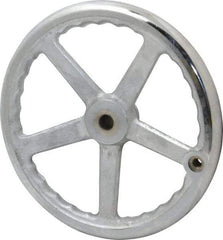 Gibraltar - 12", 5 Spoke Offset Handwheel - 0.622" Bore Diam, 2-5/32" Hub, Cast Iron, Chrome Plated Finish - Exact Tool & Supply
