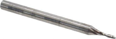 OSG - 0.05", 0.156" LOC, 1/8" Shank Diam, 1-1/2" OAL, 2 Flute, Solid Carbide Square End Mill - Single End, Uncoated, Spiral Flute, 30° Helix, Centercutting, Right Hand Cut, Right Hand Flute, Series 492 - Exact Tool & Supply