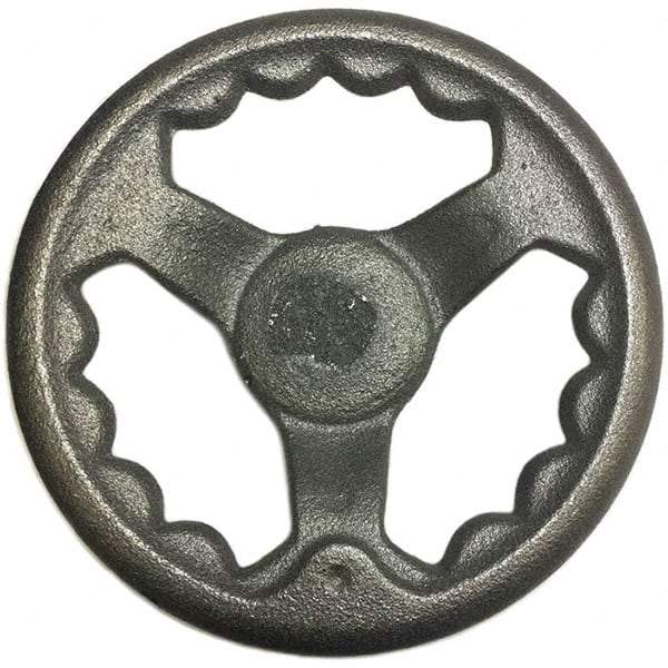 Gibraltar - 6", 3 Spoke Offset Handwheel - 1.4" Hub, Cast Iron, Plain Finish - Exact Tool & Supply