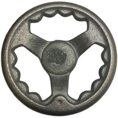 Gibraltar - 6", 3 Spoke Offset Handwheel - 1.4" Hub, Cast Iron, Plain Finish - Exact Tool & Supply